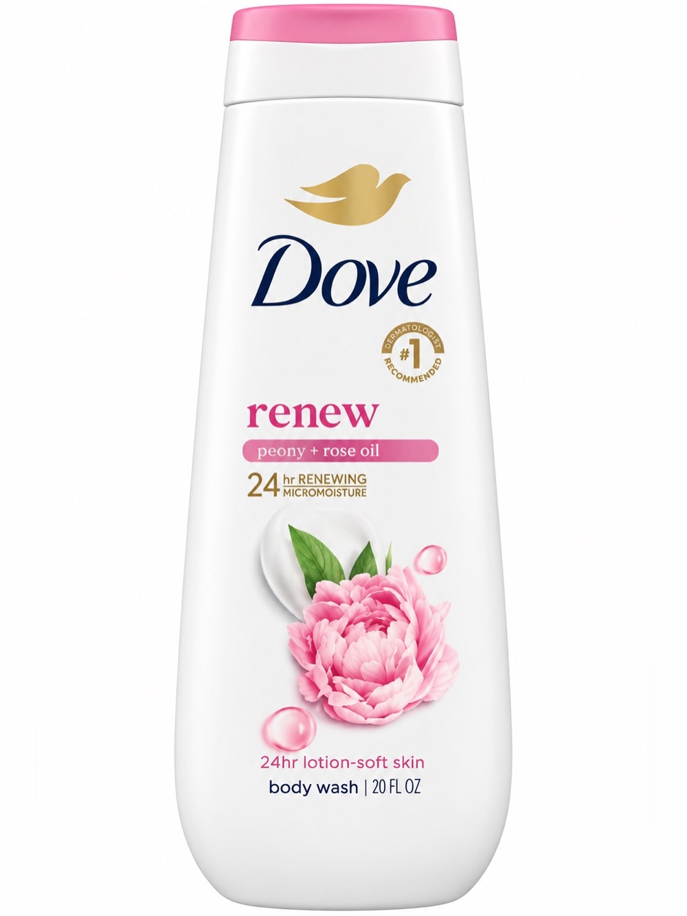 Dove Renew Peony + Rose Oil Body Wash — Pink